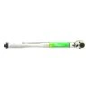 Long silver tool rod on white background