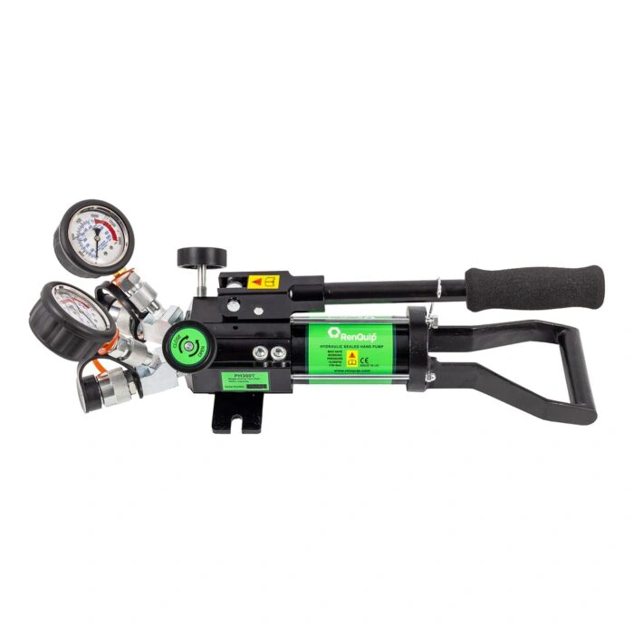 משאבת יד הידראולית עם שני מדי לחץ