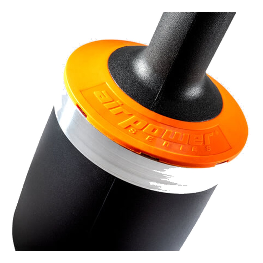 Close-up of orange and black base with joint