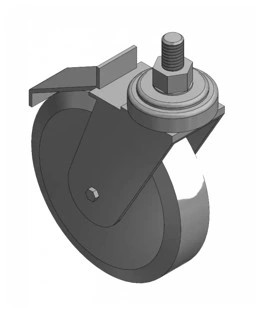 תקריב של גלגלית עם הידוק - Close-up of Castor with clamp