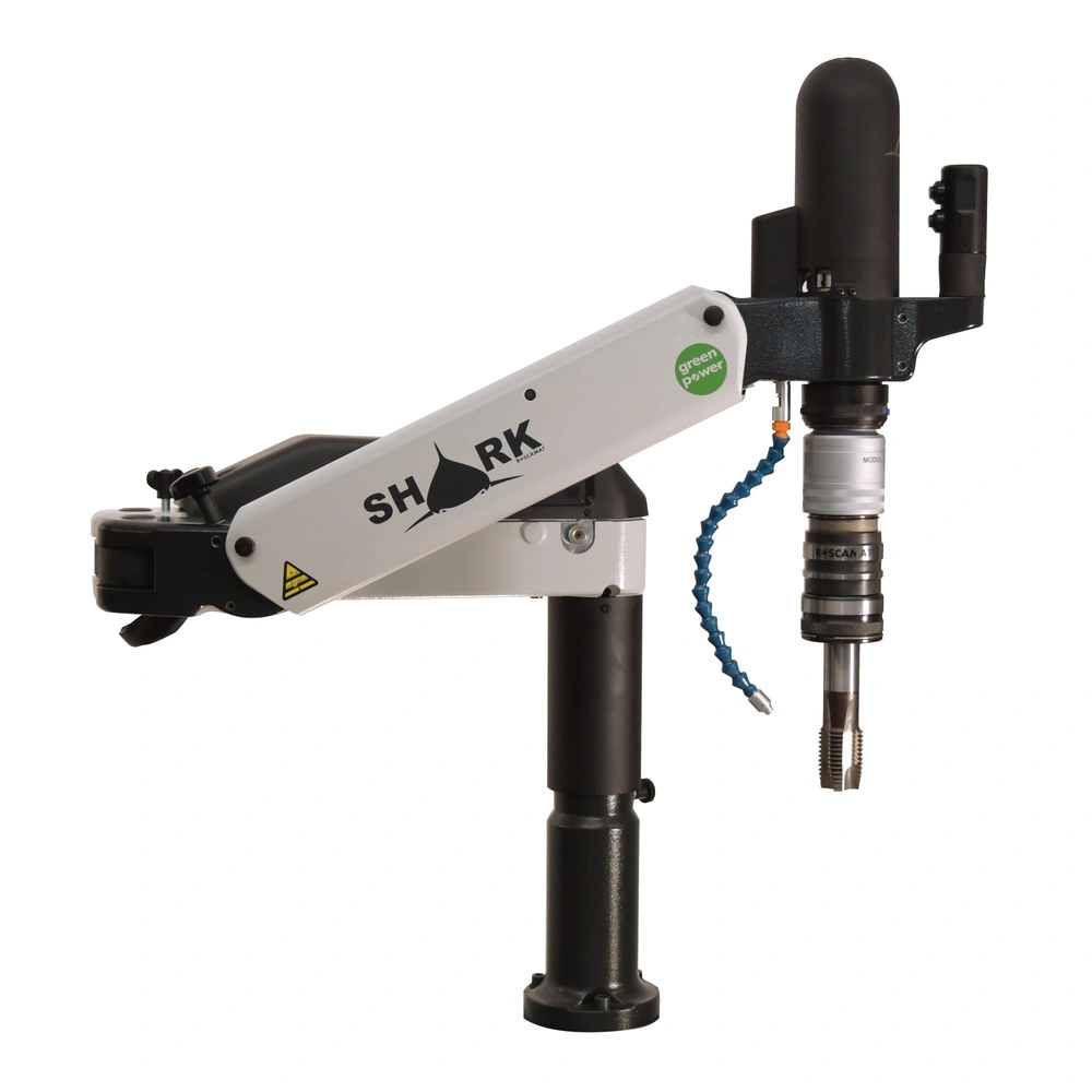 זרוע ההברזה החשמלית Roscamat Shark על רקע לבן - Roscamat Shark electric tapping arm on a white background