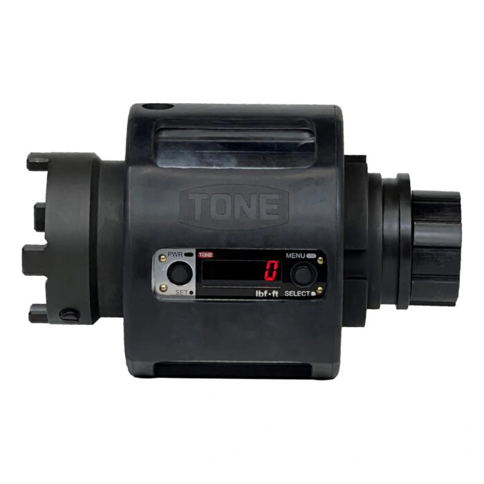 מד מומנט שחור, מבט חזיתי על רקע לבן - Black torque meter, front view on white