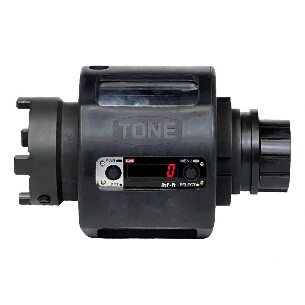 מד מומנט שחור, מבט חזיתי על רקע לבן - Black torque meter, front view on white