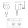 שרטוט ממדים של ראשים למפתח האום - Dimensioned drawing of wrench bar sockets