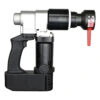 כלי יד שחור-כסוף עם ידית אדומה, מבט צד - Black-silver hand tool with red lever, side view