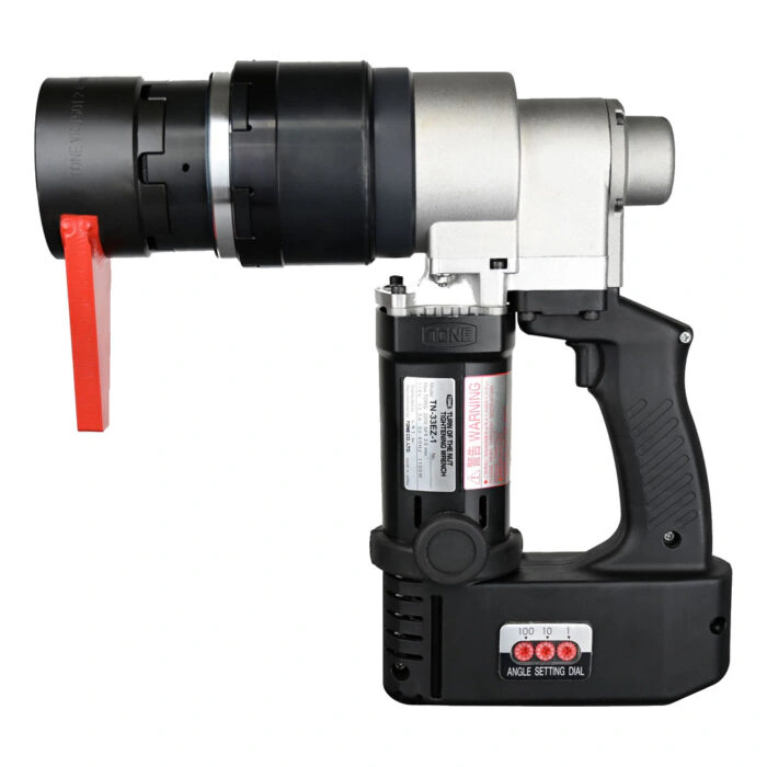 מפתח מומנט שחור ואדום, מבט צד שמאל - Black and red torque wrench, left side view