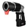מפתח הידוק שחור עם ידית אדומה, מבט אלכסוני - Black wrench with red lever, angled view
