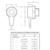 שרטוט ממודד של תושבות בר למפתח ההידוק - Dimensioned drawing of bar sockets for wrench