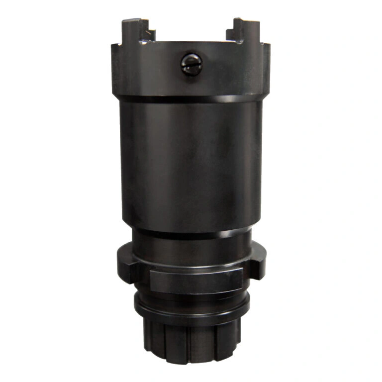 חלק גלילי שחור עם חריץ וברגי קיבוע - Black cylindrical part with notch and set screw