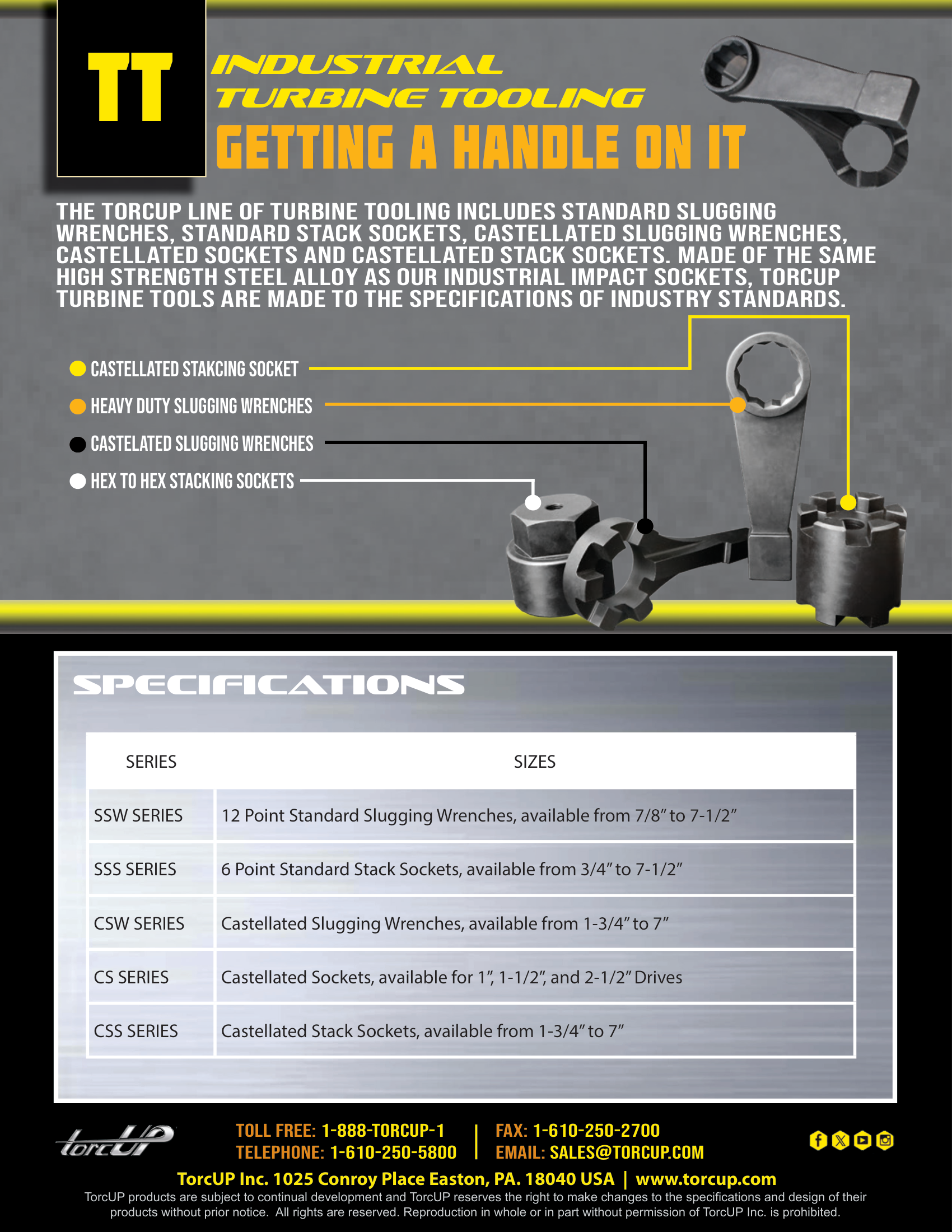 דף מפרט לכלי טורבינה עם טבלה ושרטוטים - Specification page for turbine tooling with table and diagrams