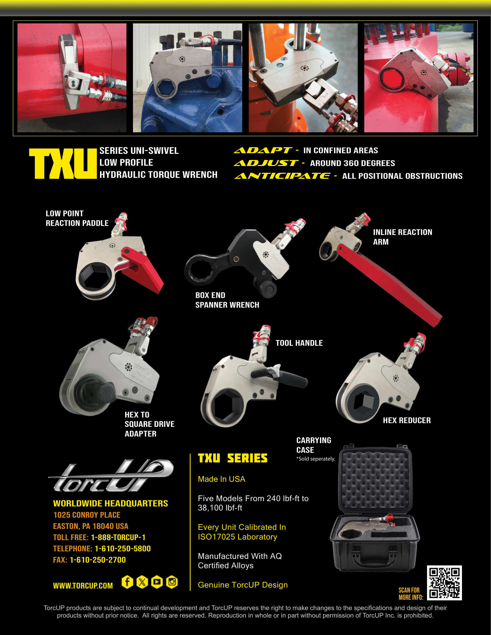 דף קטלוג עם מצבים ואביזרים שונים - Catalog page with different setups and accessories