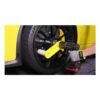 Torque wrench on black car wheel