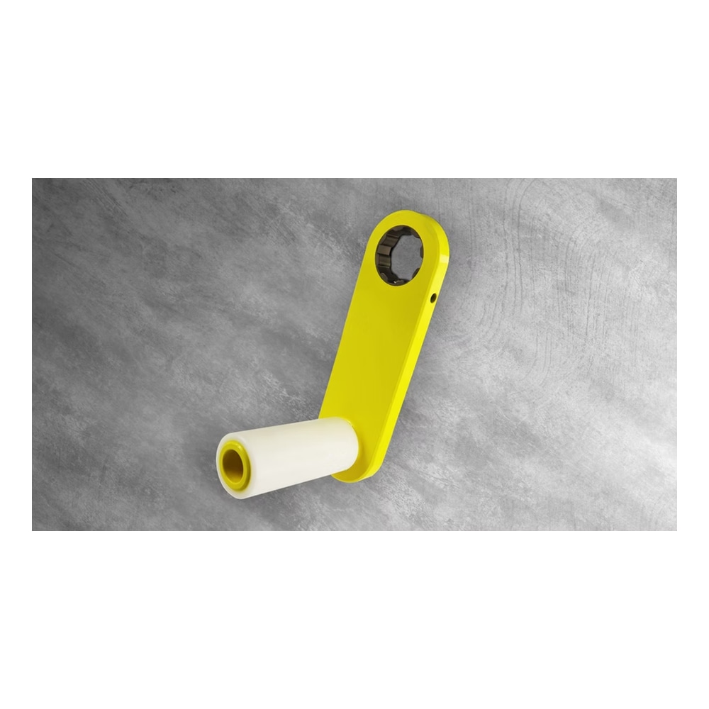 Yellow reaction arm with white sleeve