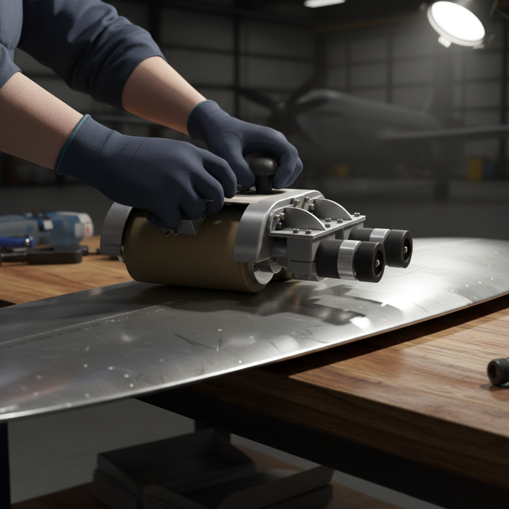 Mechanical assembly on a workbench with protective gloves